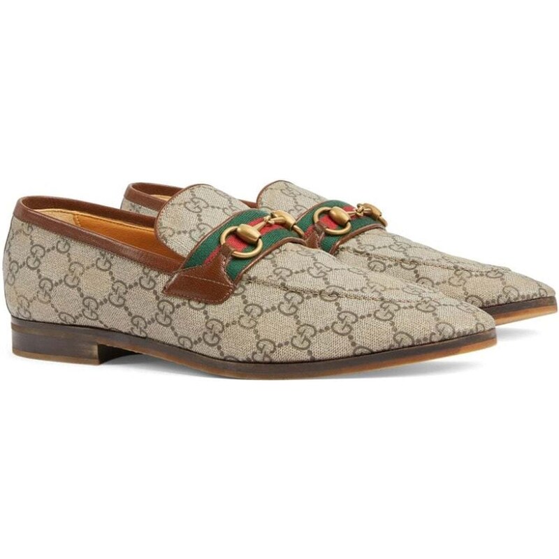 Gucci Leather Monogram Loafers