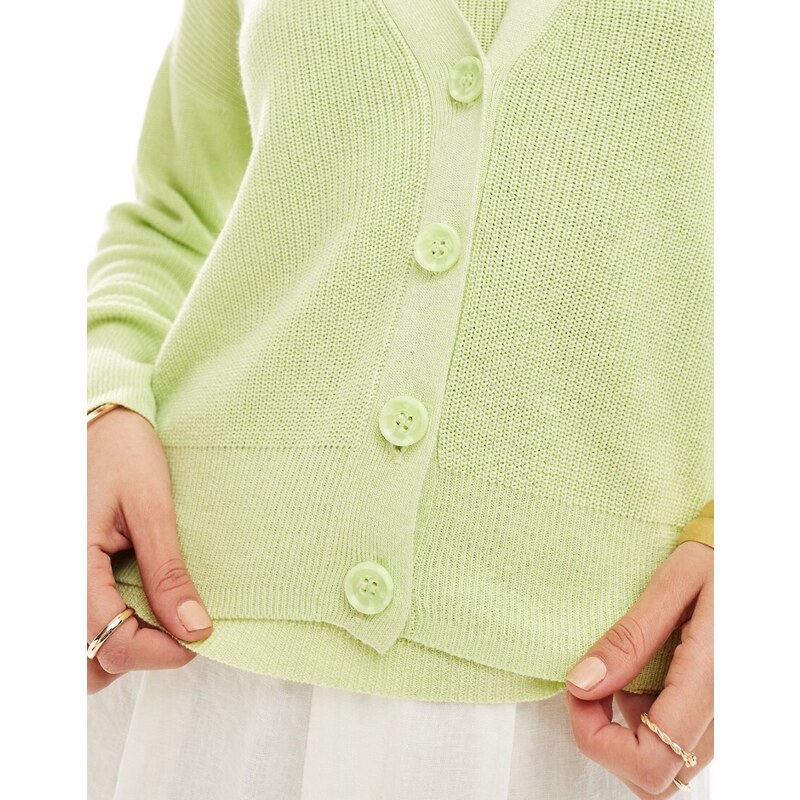 Vero Moda - Cardigan leggero color lime in coordinato-Verde