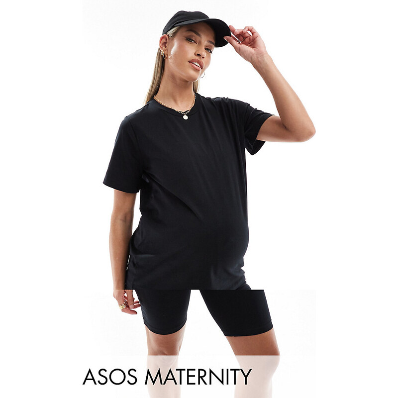 Mama.licious Mamalicious Maternity - Completo nero con T-shirt e pantaloncini
