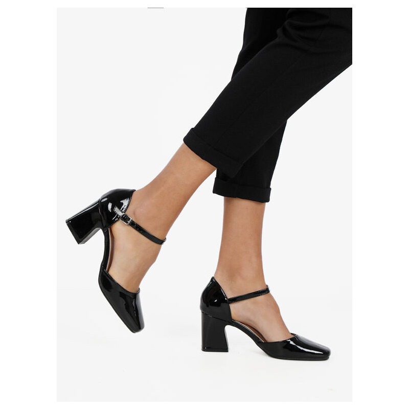 DREAM PAIRS Décolleté Con Tacco Largo E Punta Quadrata - Nero, Tacco 5cm, PU - Foto 1