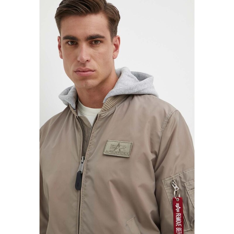 Alpha Industries giacca MA-1 TT Hood uomo colore beige