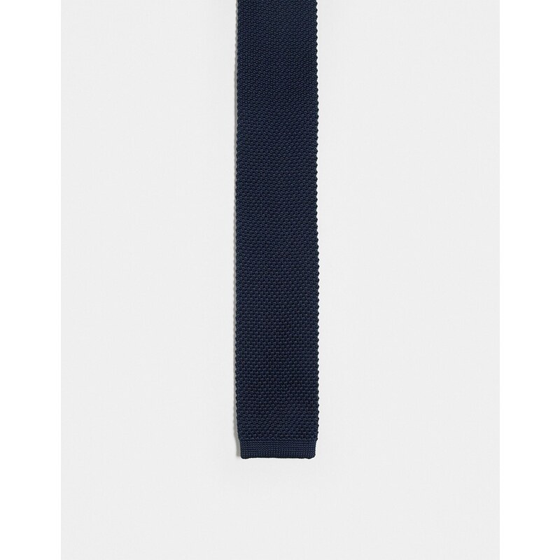 French Connection - Cravatta in maglia blu marino-Blu navy