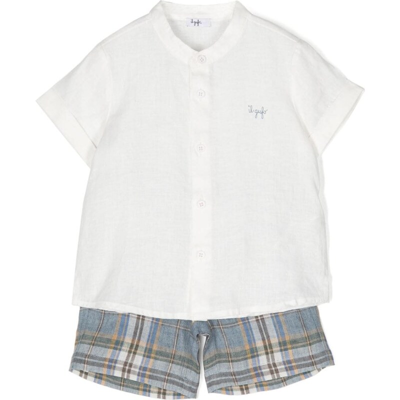 IL GUFO KIDS Completo neonato camicia/ bermuda lino