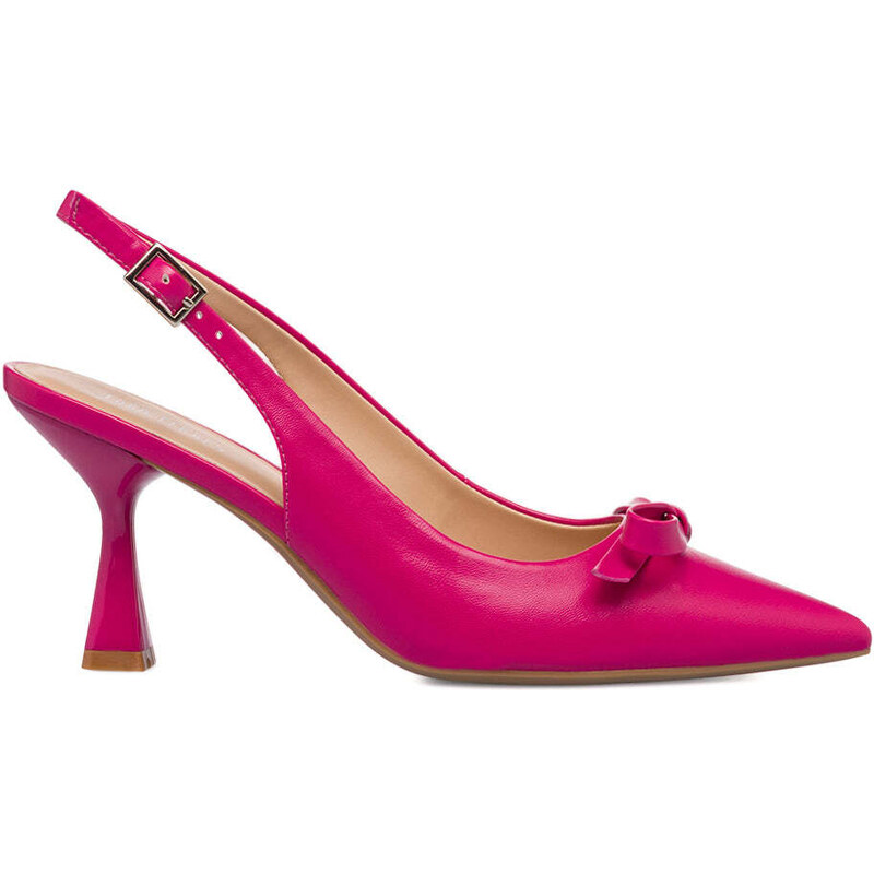 Décolleté slingback fucsia da donna con tacco a campana 8 cm Lora Ferres