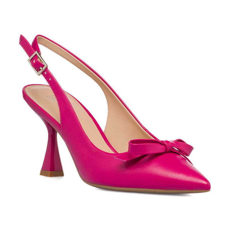 Décolleté slingback fucsia da donna con tacco a campana 8 cm Lora Ferres