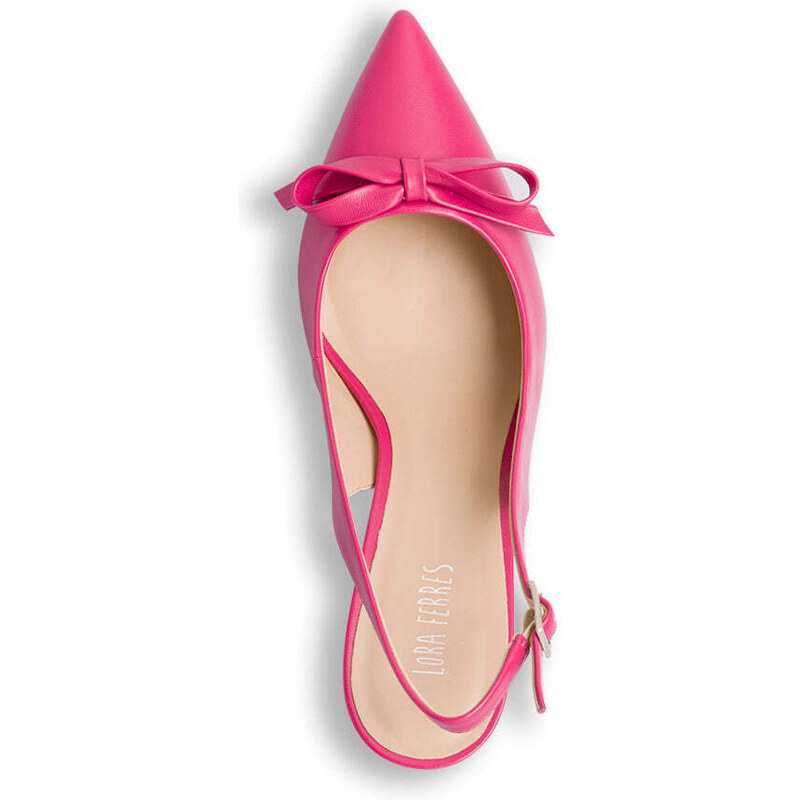 Décolleté slingback fucsia da donna con tacco a campana 8 cm Lora Ferres