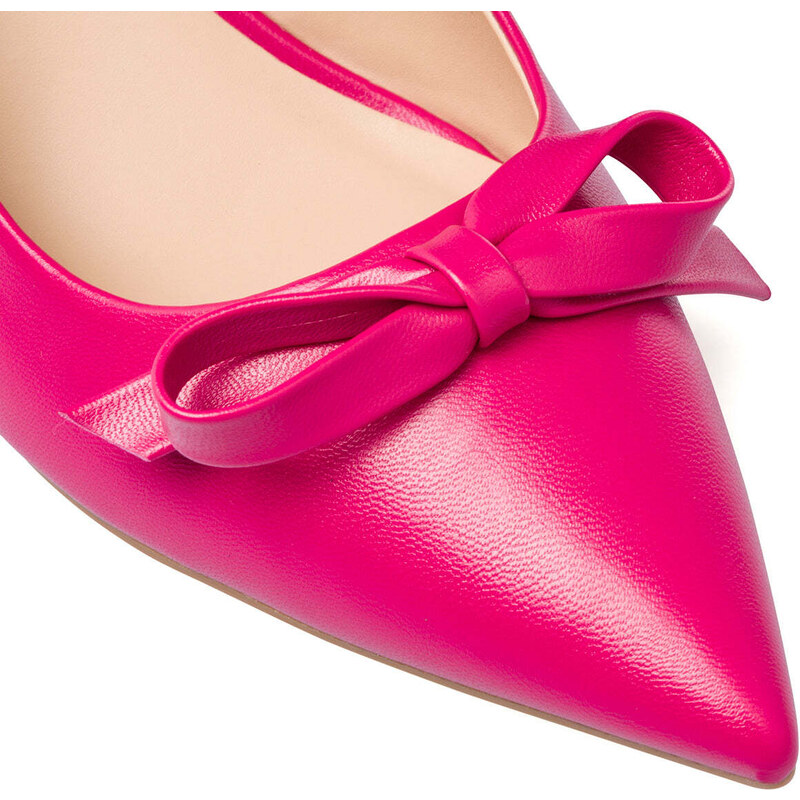 Décolleté slingback fucsia da donna con tacco a campana 8 cm Lora Ferres