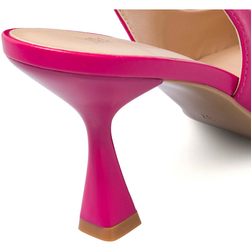 Décolleté slingback fucsia da donna con tacco a campana 8 cm Lora Ferres