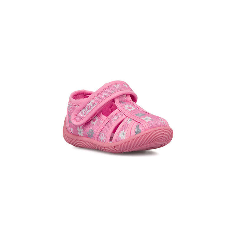 Sandali primi passi bambina rosa glitter con stampe fiori Chicco Tullio