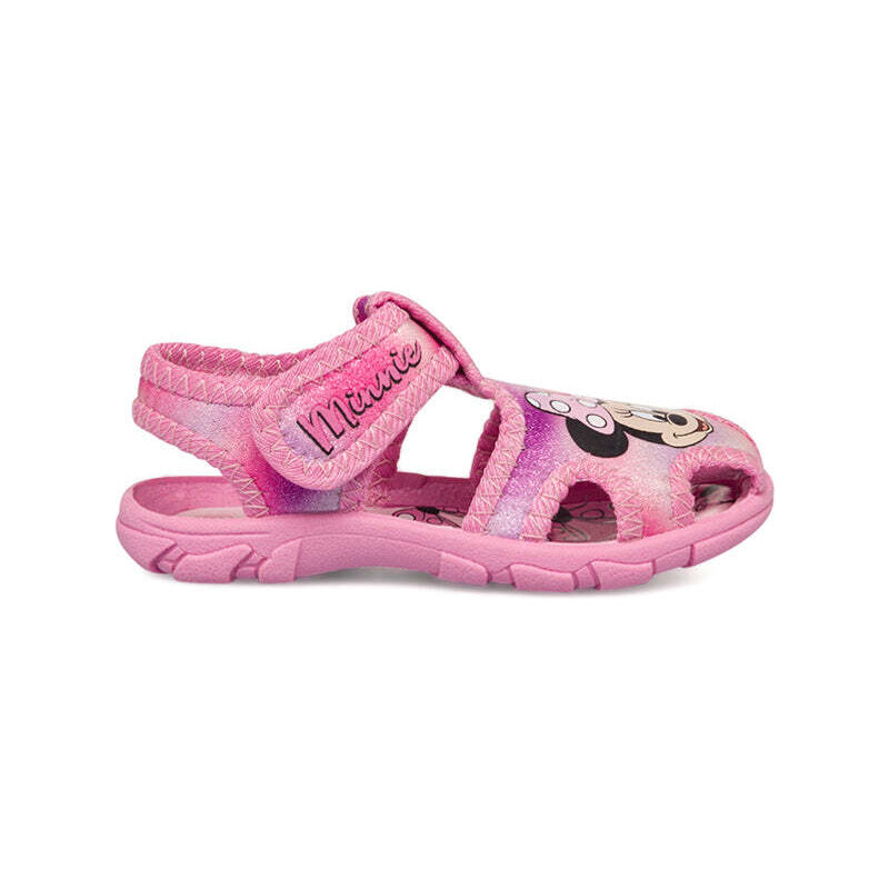 Sandali da bambina rosa con glitter e stampa Minnie