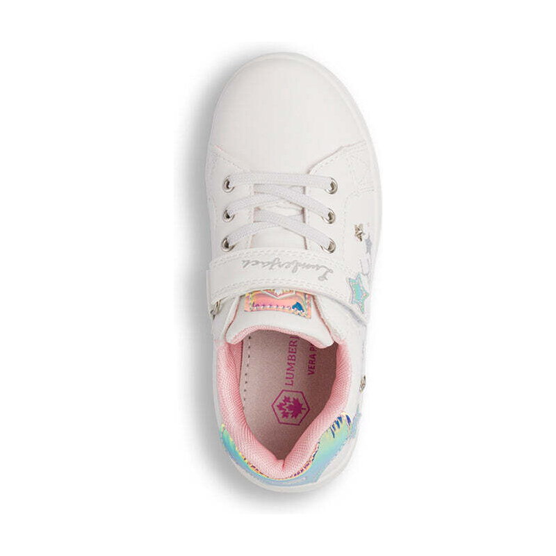 Sneakers da bambina bianche con dettagli glitter e stelle Lumberjack