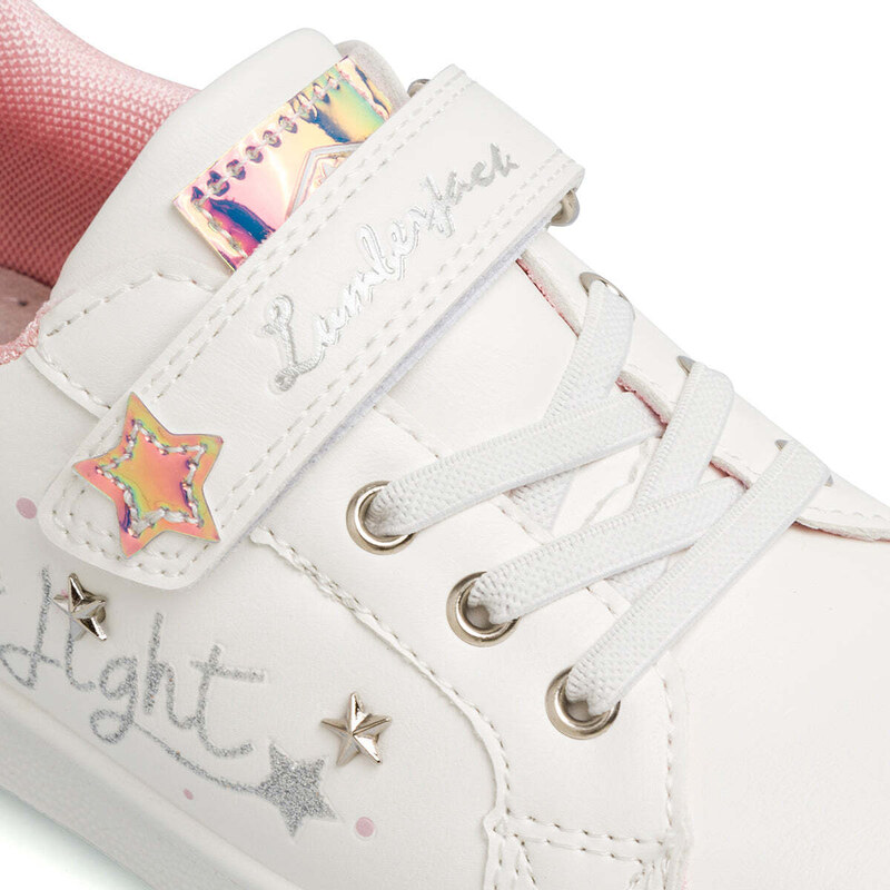 Sneakers da bambina bianche con dettagli glitter e stelle Lumberjack