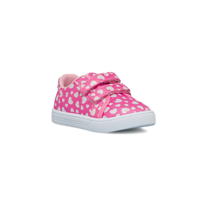 Sneakers primi passi rosa con stampa cuori da bambina Chicco Frona