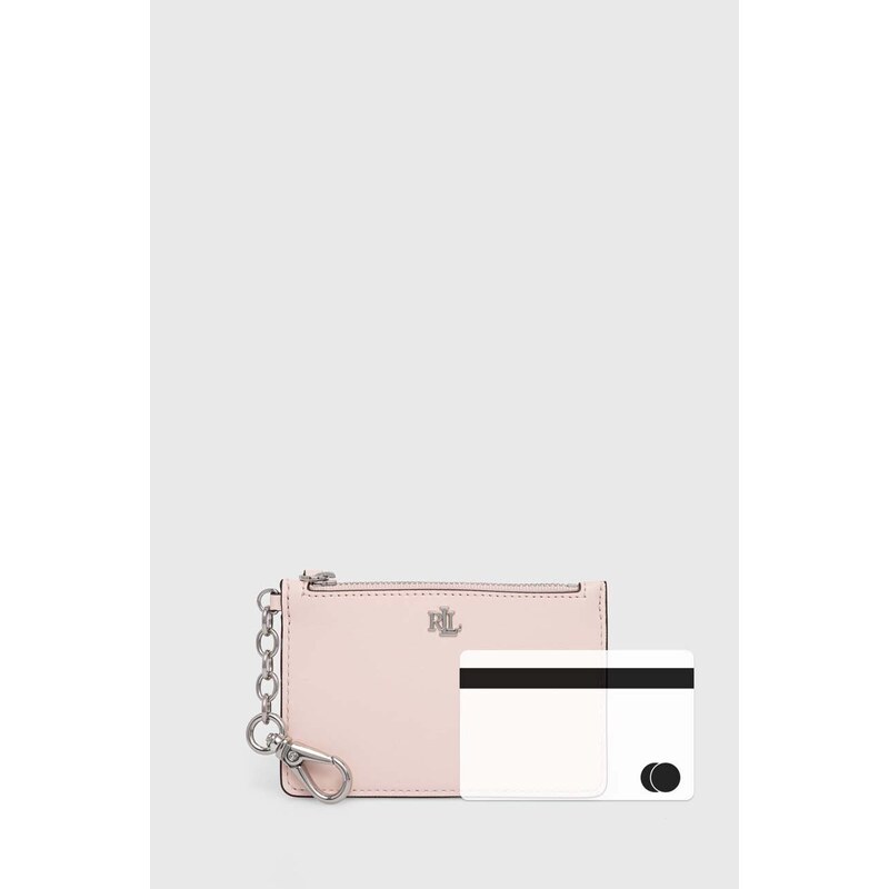 Lauren Ralph Lauren portafoglio in pelle donna colore rosa