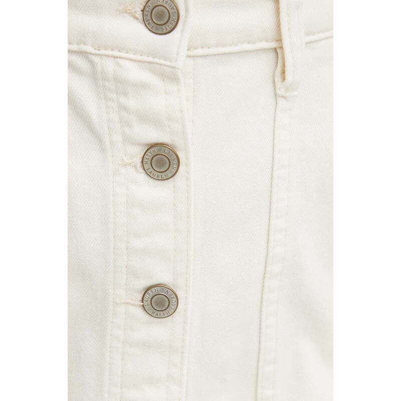 Lauren Ralph Lauren gonna di jeans colore beige 200934630