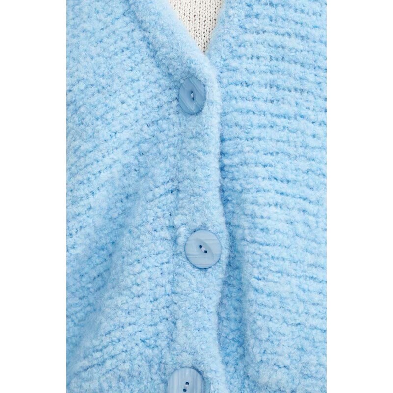 American Vintage cardigan in lana GILET ML colore blu ZOL19AE24