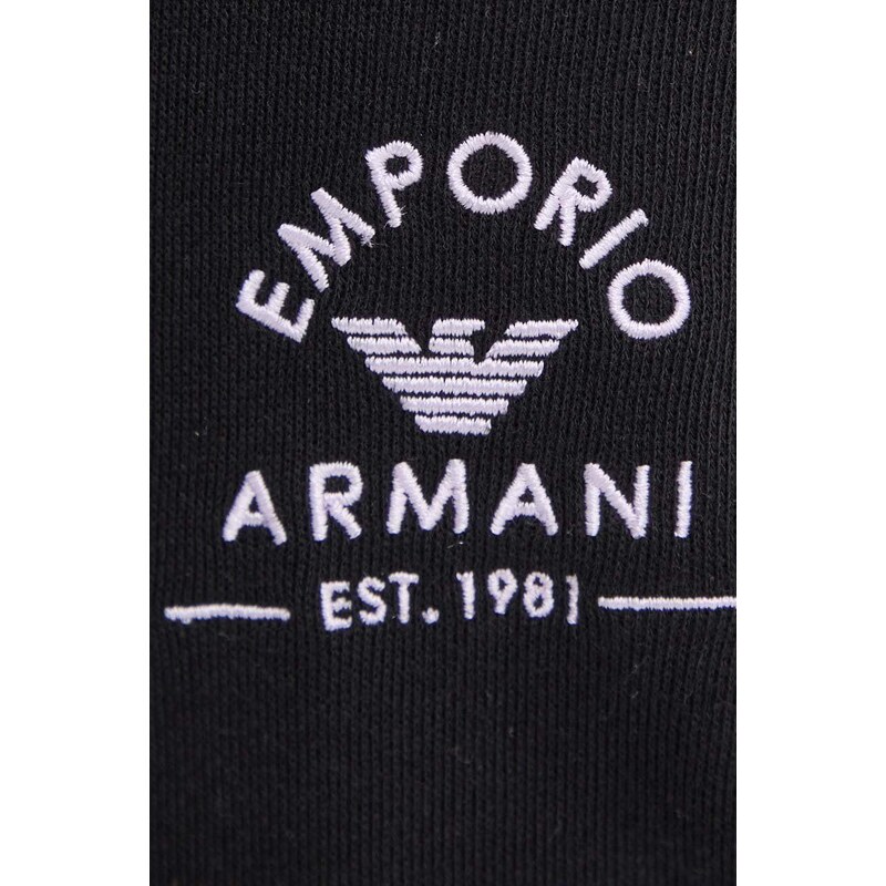 Emporio Armani Underwear felpa lounge colore nero con applicazione 164675 4R276