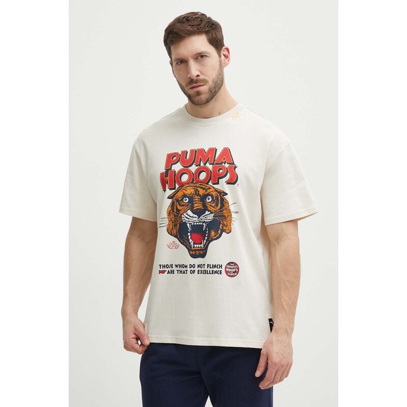 Puma t-shirt in cotone uomo colore beige 624737