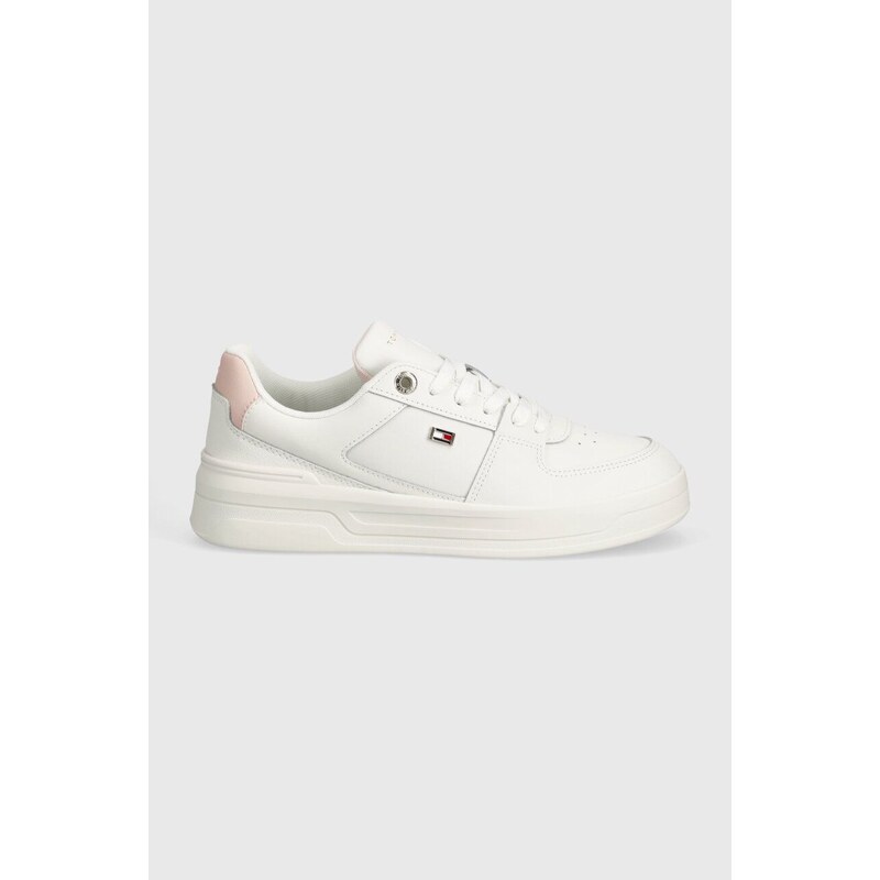Tommy Hilfiger sneakers in pelle FLAG BASKET colore bianco FW0FW08081