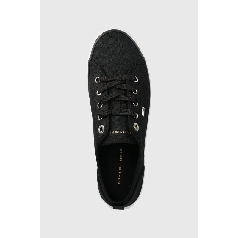 Tommy Hilfiger scarpe da ginnastica VULC CANVAS SNEAKER donna colore nero FW0FW08063