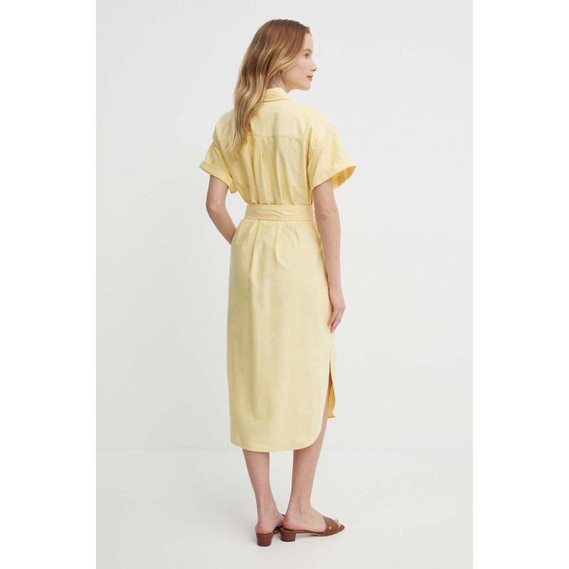 Polo Ralph Lauren vestito in cotone colore giallo 211935153