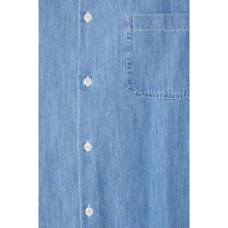 A.P.C. camicia di jeans chemise math uomo colore blu COGXX-H12584