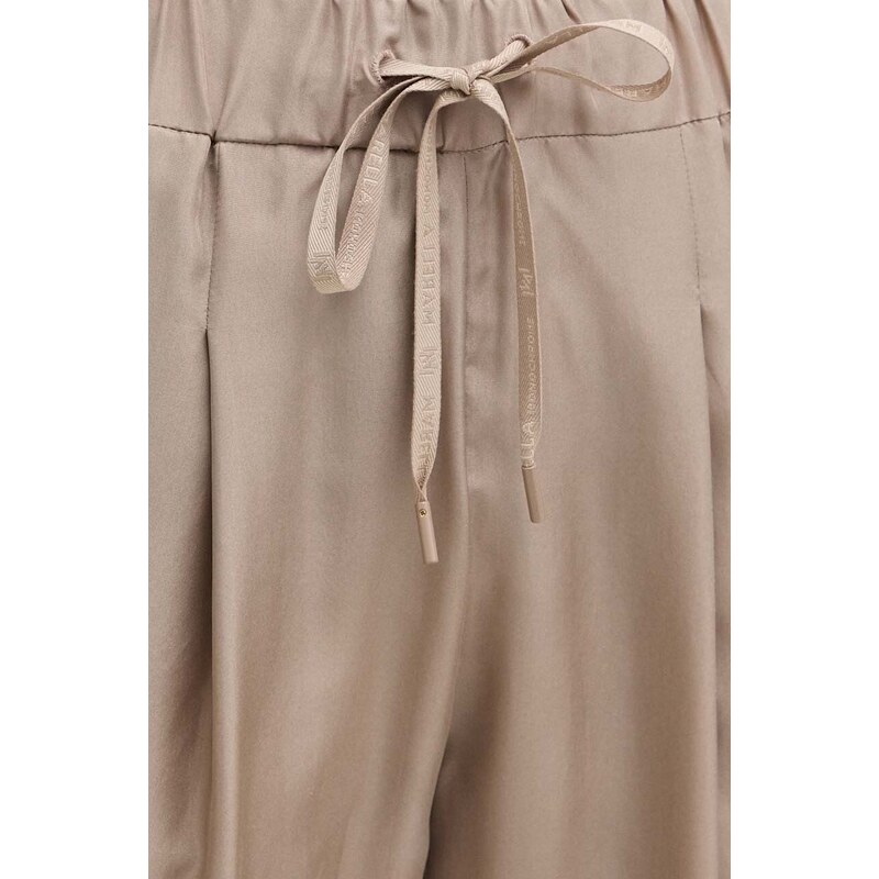 Marella pantaloni in seta colore beige 2413131095200
