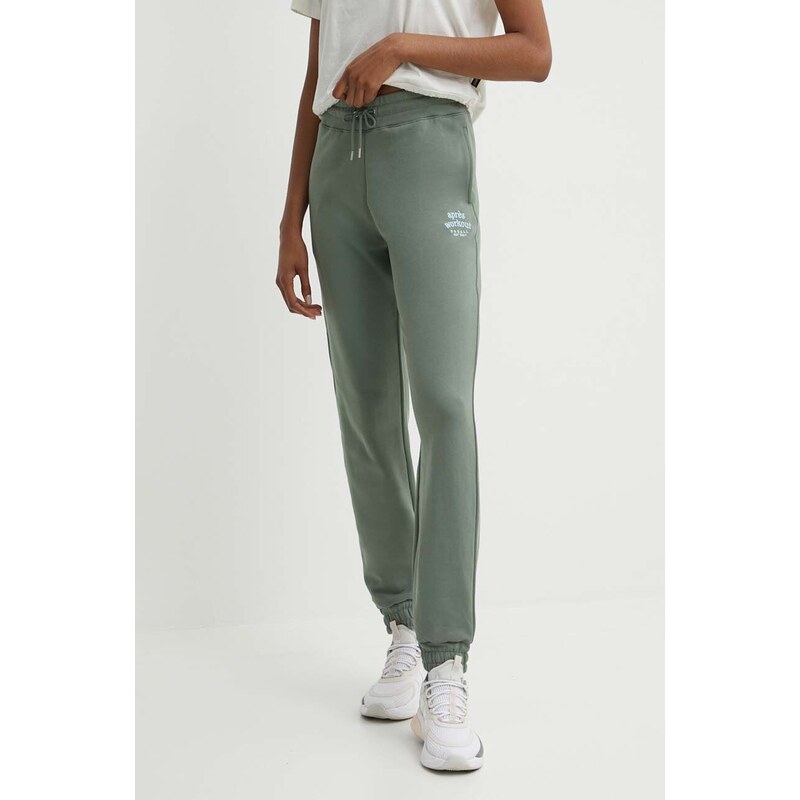 Casall pantaloni da jogging in cotone colore verde con applicazione