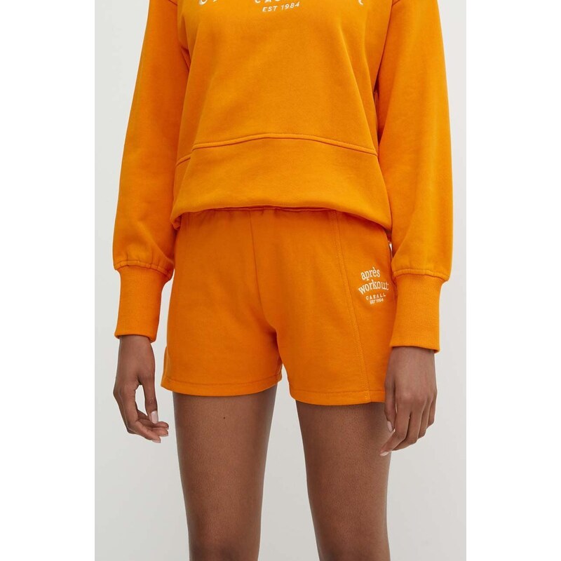 Casall pantaloncini in cotone colore arancione con applicazione