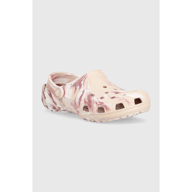 Crocs ciabatte slide Classic Marbled Clog donna colore rosa 206867