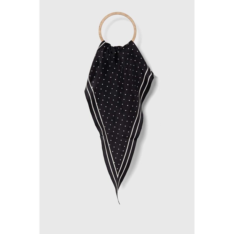 Lauren Ralph Lauren foulard in seta colore nero 454943694