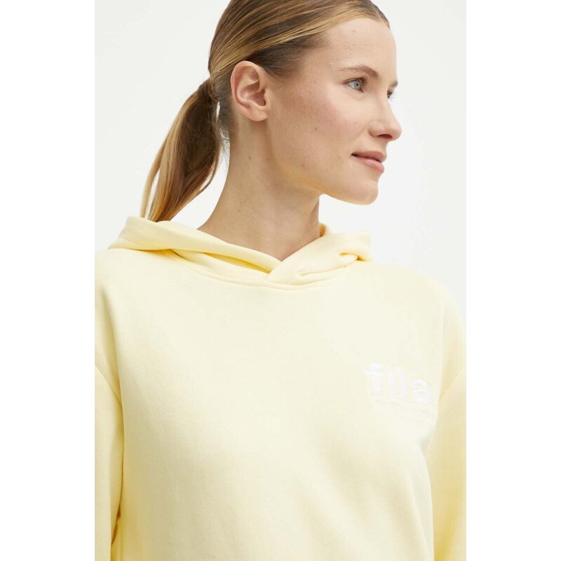Fila felpa Lima donna colore giallo con cappuccio con applicazione FAW0737