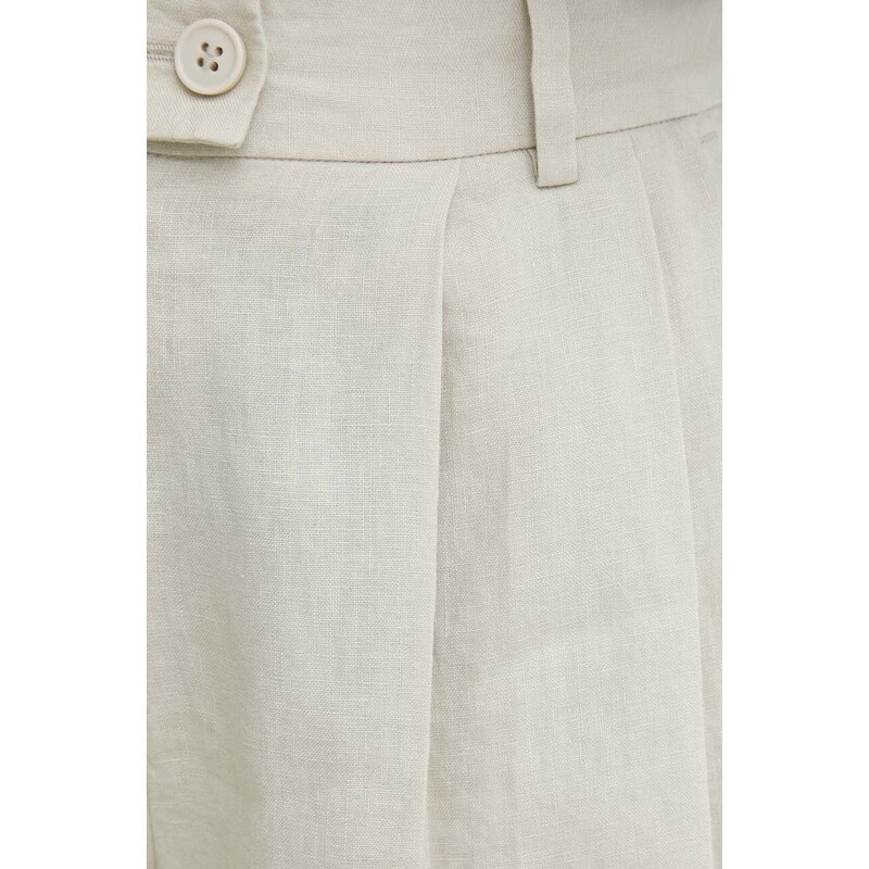 Sisley pantaloncini in lino colore beige