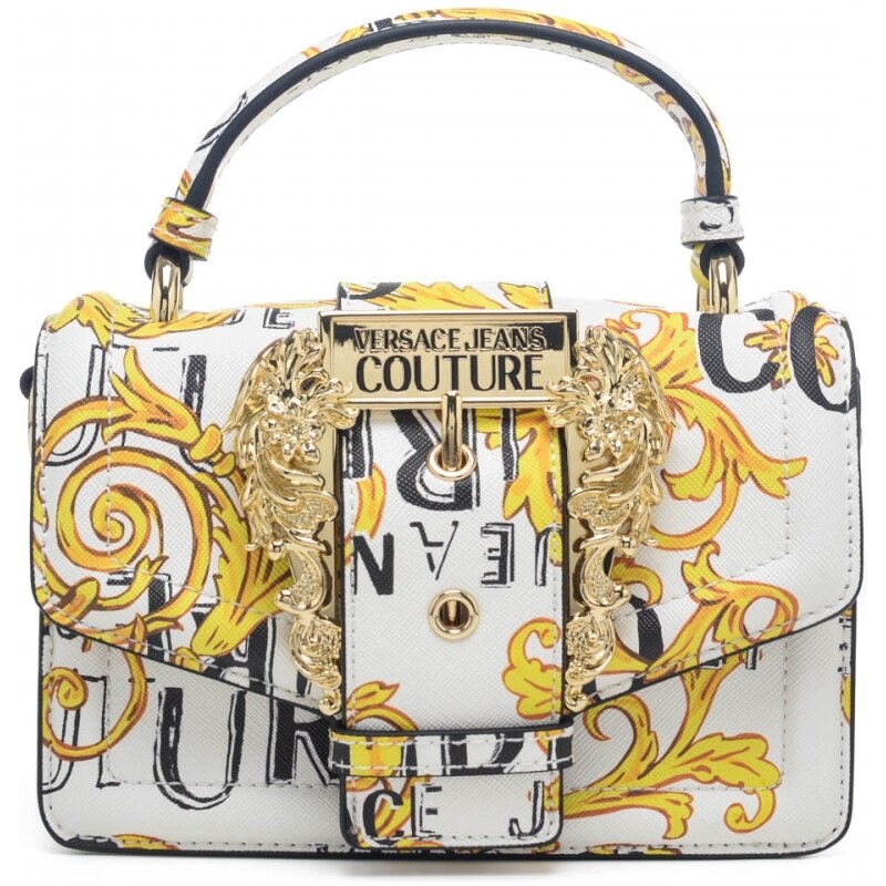 Versace Jeans Couture borsa a mano da donna con tracolla e pattern baroque white gold