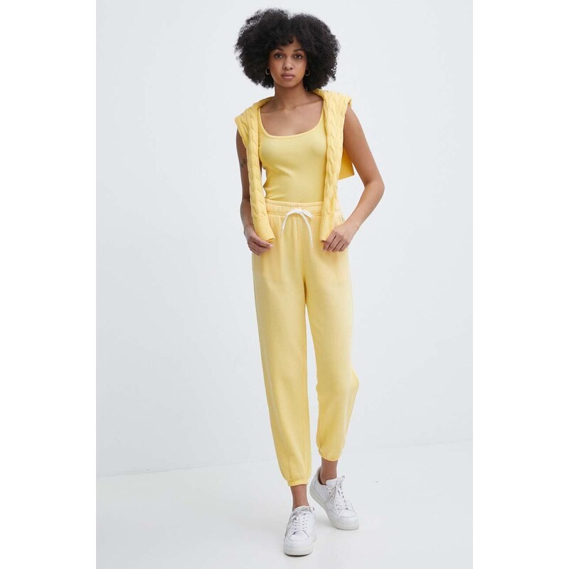 Polo Ralph Lauren pantaloni da jogging in cotone colore giallo 211935585
