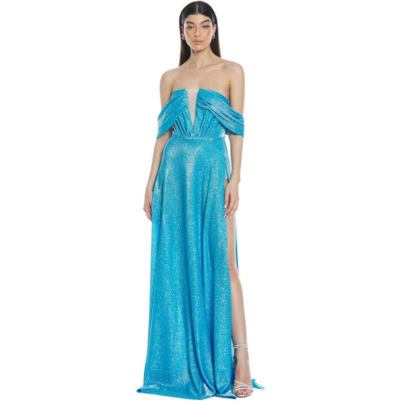 Relish vestito lungo azzurro ASTROFILLITE RCP2409183025