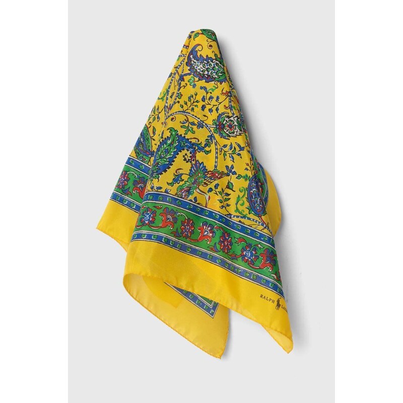 Polo Ralph Lauren foulard in seta colore giallo 712926115