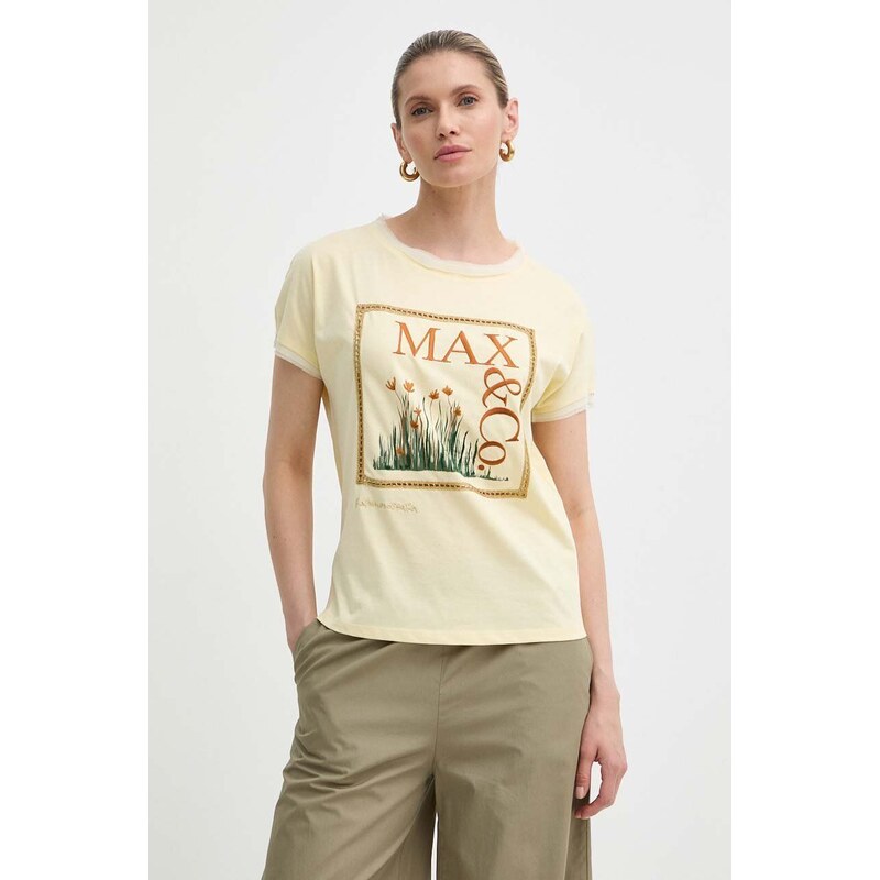 MAX&Co. t-shirt in cotone x FATMA MOSTAFA donna colore giallo 2416941018200