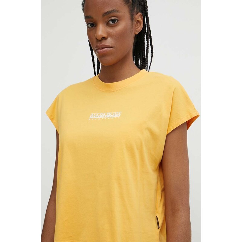 Napapijri t-shirt in cotone S-Tahi donna colore giallo NP0A4HOJY1J1