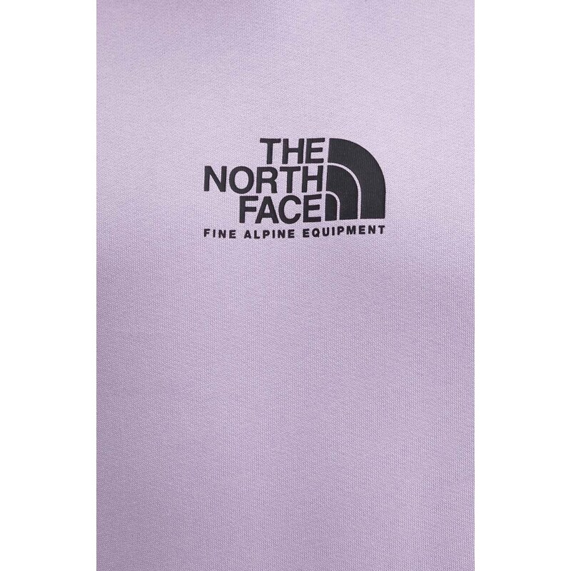 The North Face felpa in cotone uomo colore violetto con cappuccio NF0A87F7QZI1