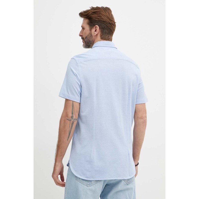 Tommy Hilfiger camicia in cotone uomo colore blu MW0MW30911