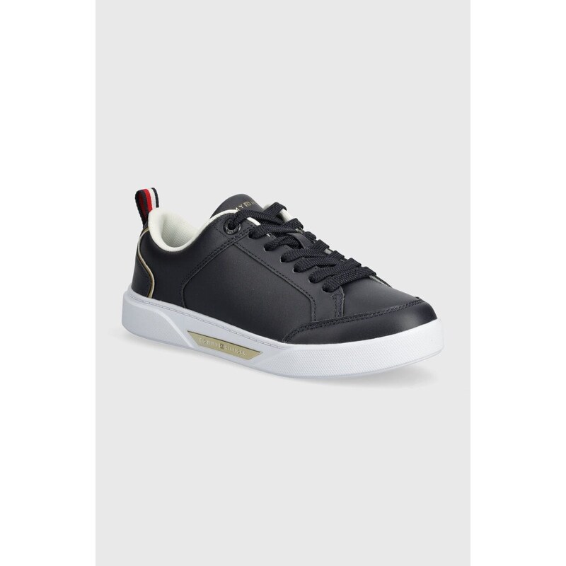 Tommy Hilfiger sneakers in pelle SPORTY CHIC COURT SNEAKER colore blu navy FW0FW07814