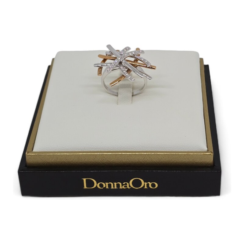 Donnaoro elements Anello oro 750 bicolore DonnaOro con diamanti KF4299