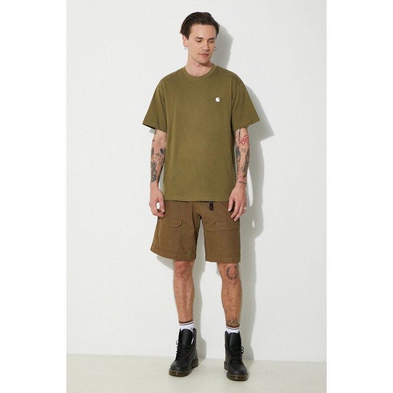 Carhartt WIP t-shirt in cotone S/S Madison T-Shirt uomo colore verde I033000.25DXX