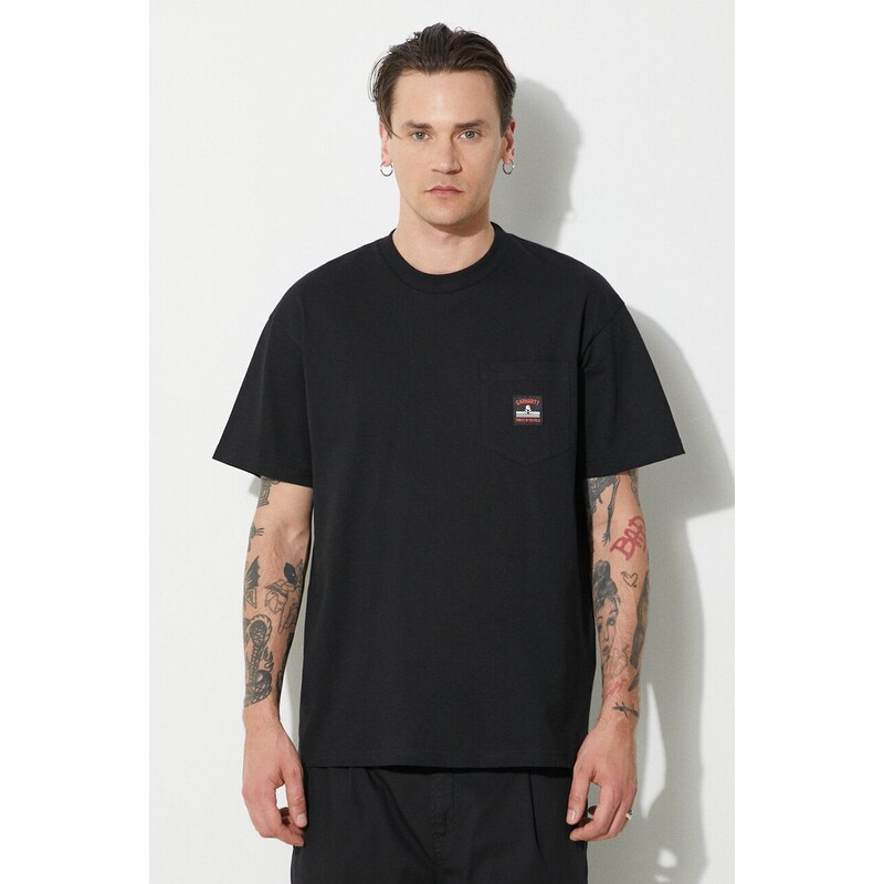Carhartt WIP t-shirt in cotone S/S Field Pocket T-Shirt uomo colore nero I033265.89XX