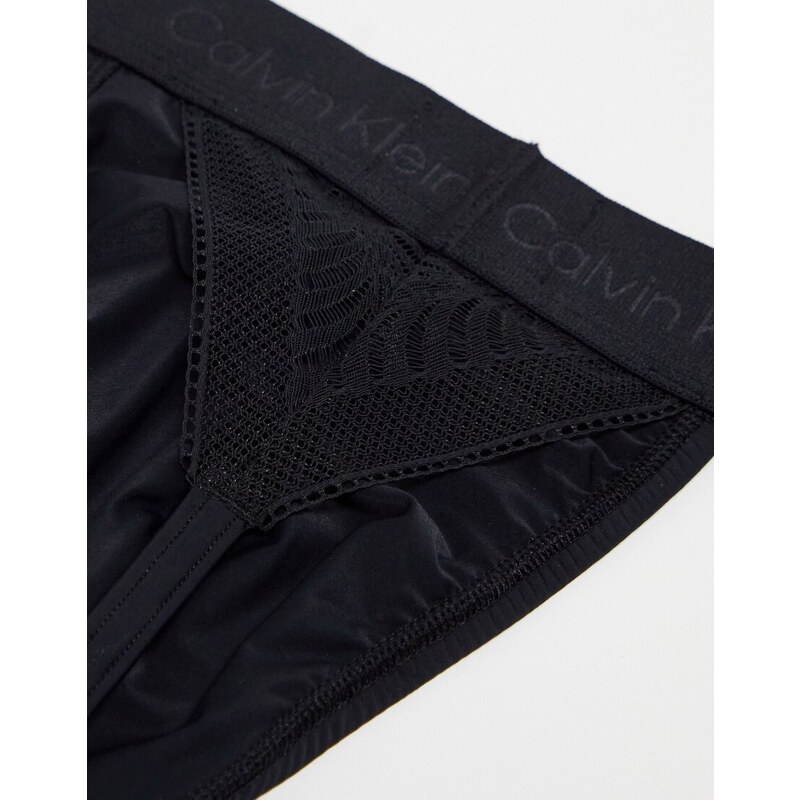 Calvin Klein - Perizoma modellante nero con fascette