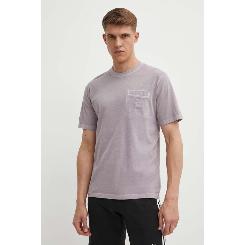 adidas Originals t-shirt in cotone uomo colore violetto IS1762
