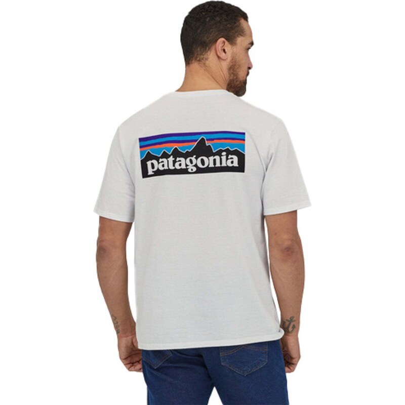 T-Shirt Patagonia Men'S P-6 Logo Bianco,Bianco | 3