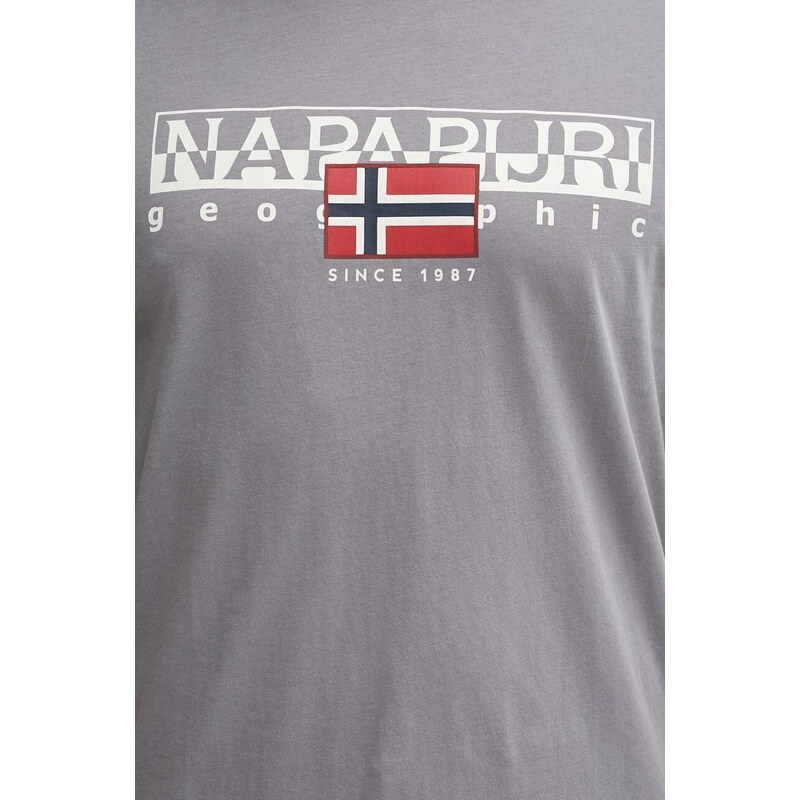Napapijri t-shirt in cotone S-Aylmer uomo colore grigio NP0A4HTOH581