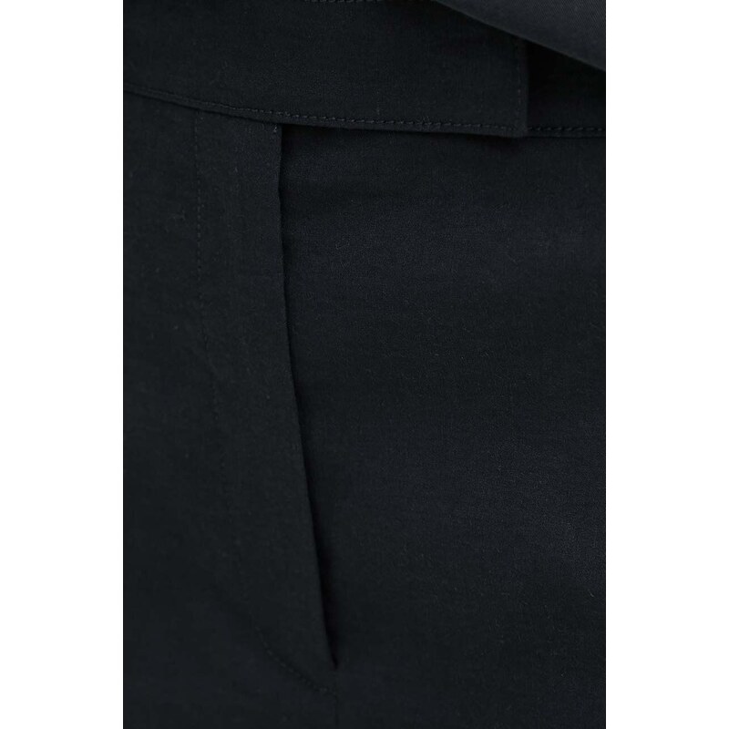 Theory pantaloncini in lino colore nero